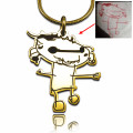 Gold custom kids' drawing necklace example