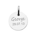 Personalised Sterling Silver Fingerprint Circle Pendant Personalised sterling silver circle pendant engraved with a fingerprint