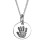 925 Sterling Silver Hand / Footprint Medium Circle Pendant