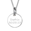 Round Handprint Pendant Back Reverse side of a round handprint pendant necklace