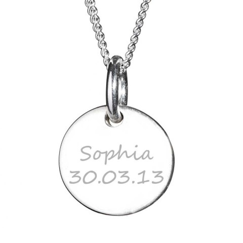 Round Handprint Pendant Back Reverse side of a round handprint pendant necklace