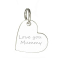 Engraved Back Message Back of personalised charm showing an engraved message