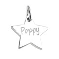 Reverse side of a star charm with name engraving