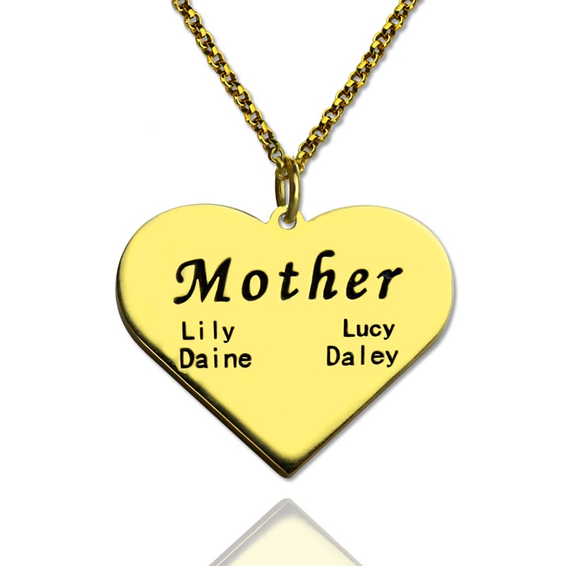 Personalised Mother Heart Family Names Necklace Personalised Mother heart family names necklace