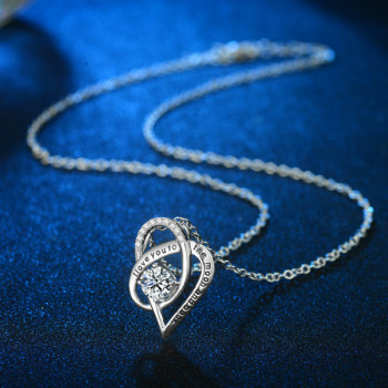 I Love You To The Moon and Back Heart Necklace in Sterling Silver I Love You To The Moon and Back Heart Necklace in Sterling Silver