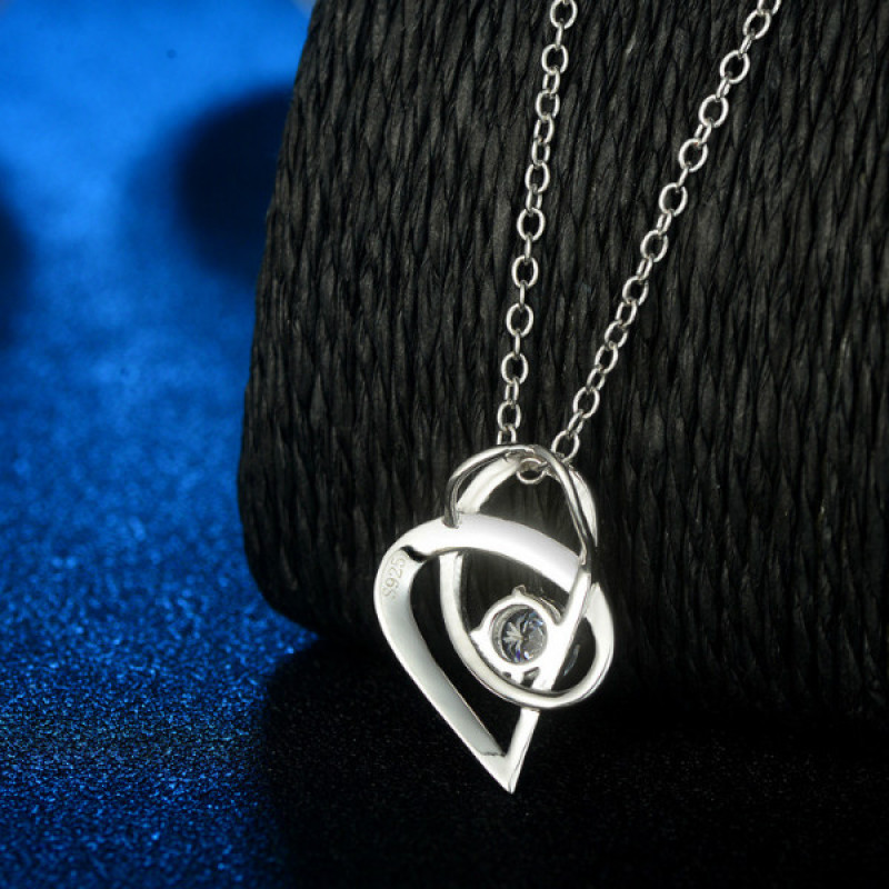 I Love You To The Moon and Back Heart Necklace Sterling silver heart necklace with I Love You To The Moon and Back message
