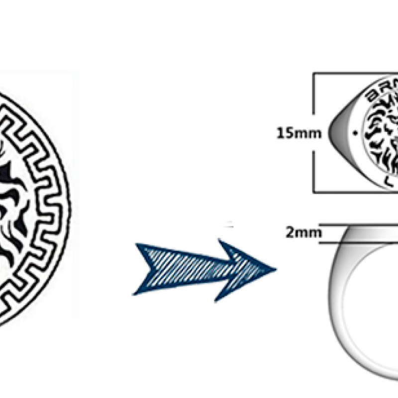 Personalised family crest signet ring product image