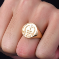 Personalised family crest signet ring product image