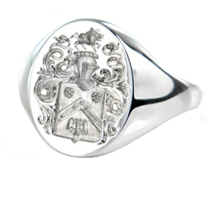 Custom family crest signet ring for engraved coat of arms design