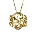 Double monogram caged necklace with personalised initials