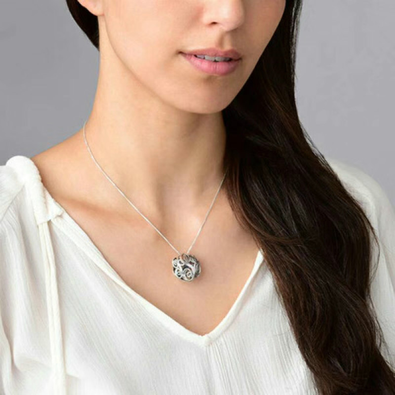 Double monogram caged necklace with personalised initials