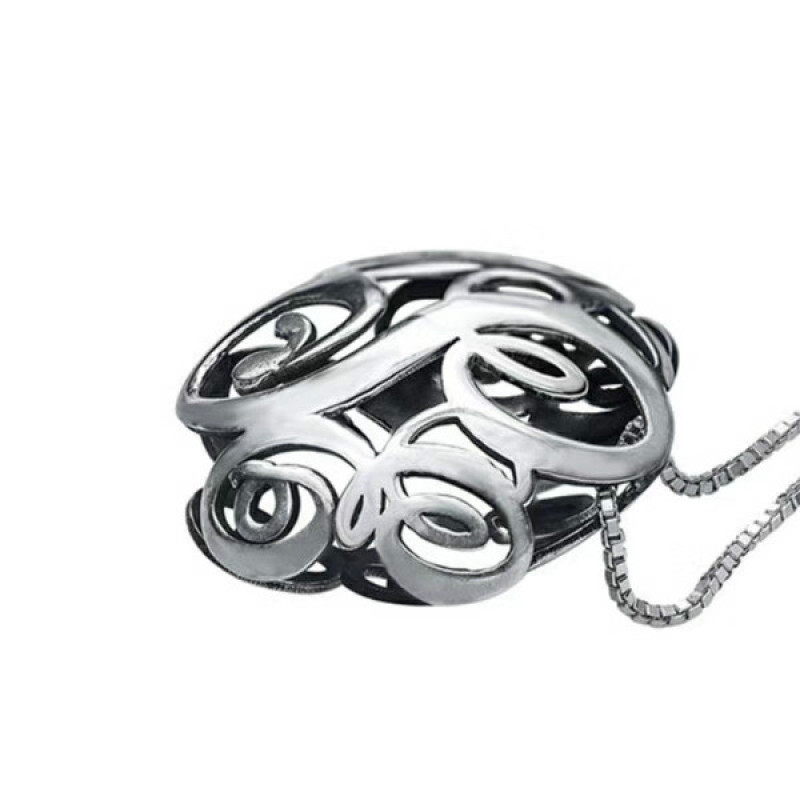 Double monogram caged necklace with personalised initials