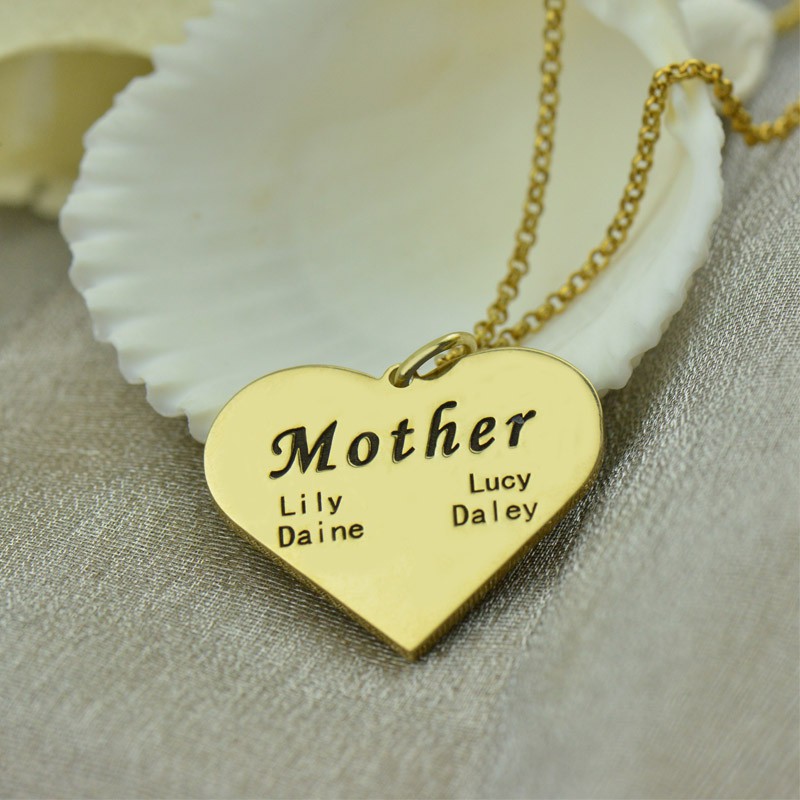 Mother Heart Family Names Necklace Personalised Mother heart family names necklace