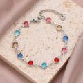 Personalised family birthstone link bracelet with Swarovski crystal stones