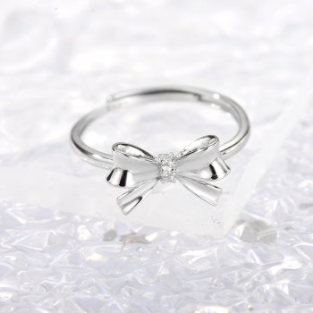 Sterling Silver Papillon Bow Ring Adjustable Size Sterling Silver Papillon Bow Ring Adjustable Size