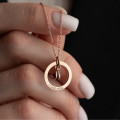 Family eternal ring and birthstone personalised necklace