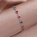 Personalised family birthstone link bracelet with Swarovski crystal stones