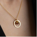 Family eternal ring and birthstone personalised necklace