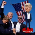 Donald Trump MAGA Bobblehead – 7-Inch Resin Collectible Donald Trump MAGA bobblehead with a raised fist-pumping pose