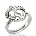 Engraved baby feet ring product image