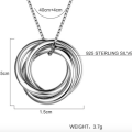 30th Birthday Three Rings Russian Ring Necklace Three-ring Russian ring necklace on a silver chain