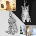 Personalised sterling silver pet photo memorial necklace