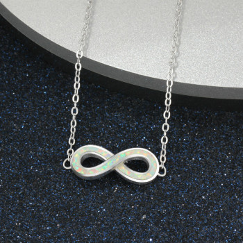 White Opal Infinity Bracelet 925 Sterling Silver White Opal Infinity Bracelet 925 Sterling Silver