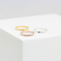 Personalised Birthstone Stackable Name Ring Personalised stackable name ring with inset birthstone detail