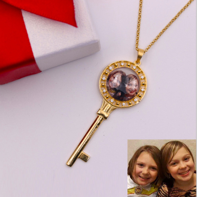 Coloured Photo Key Necklace Coloured photo key necklace in sterling silver
