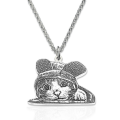 Personalized pet photo pendant necklace with back engraving