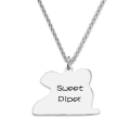 Personalized pet photo pendant necklace with back engraving