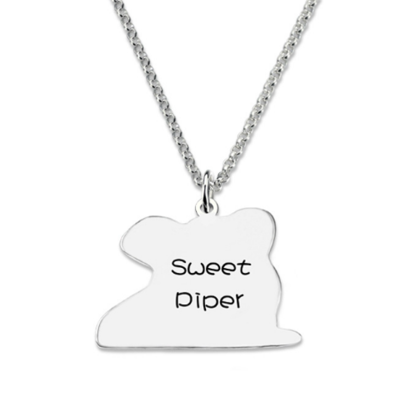 Personalized pet photo pendant necklace with back engraving