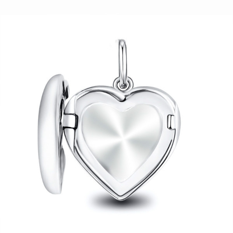 Personalised open-heart photo locket pendant necklace