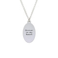 Fingerprint oval necklace with a personalised silver teardrop pendant