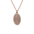 Fingerprint oval necklace with a personalised silver teardrop pendant