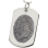 Large Fingerprint Dog Tag Solid Sterling Silver Engraved Dog Tag Necklace