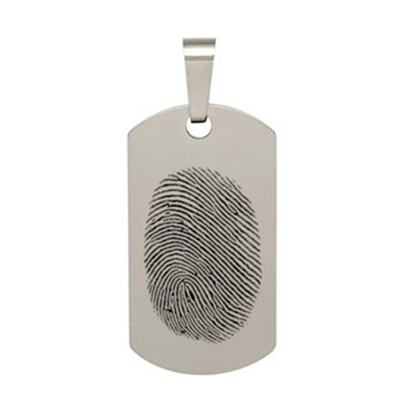 Fingerprint Dog Tag Necklace Fingerprint dog tag necklace