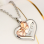 Cute Heart With Bow Two Coloured Personalised Necklace