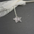 Personalised Handprint Footprint Star Necklace Sterling silver handprint or footprint star necklace