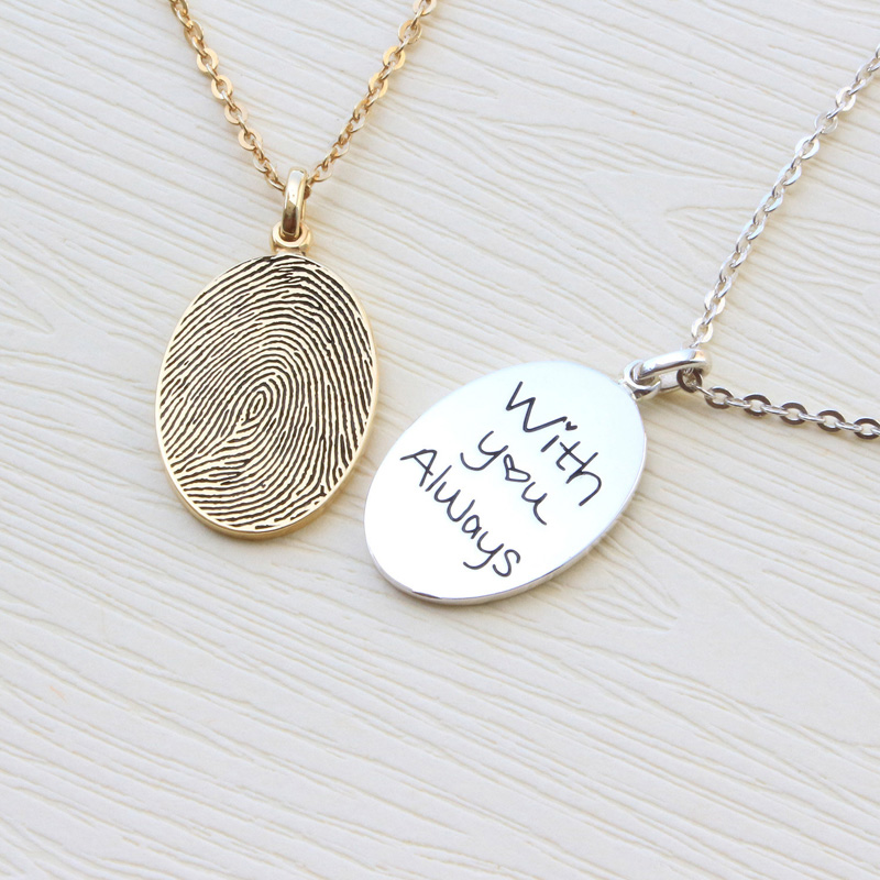 Oval Fingerprint Pendant Oval fingerprint pendant gallery image