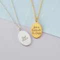 Fingerprint oval necklace with a personalised silver teardrop pendant