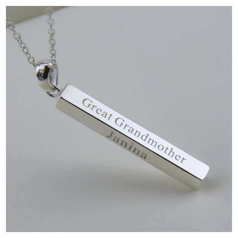 Personalized Long Bar Necklace Personalized long vertical bar necklace product view