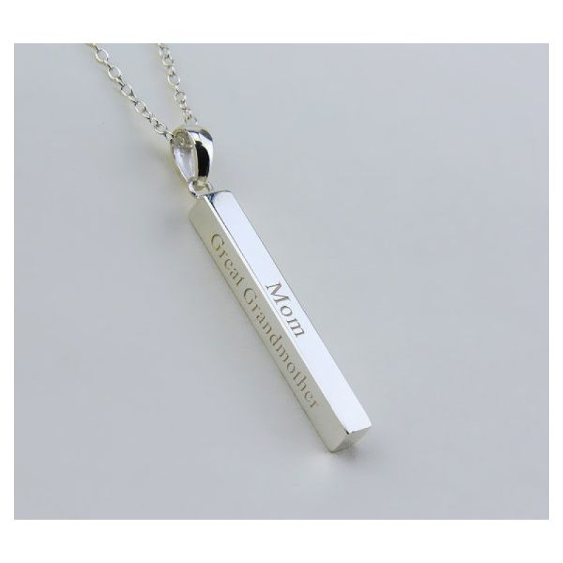 Personalized Long Bar Necklace Personalized long vertical bar necklace product view
