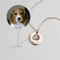 Round pendant necklace personalised with an engraved pet photo