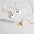 Round pendant necklace personalised with an engraved pet photo