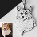 Personalized Pet Photo Necklace in Sterling Silver Personalized sterling silver pet photo pendant necklace