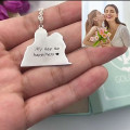 Custom Photo Engraving Necklace in Sterling Silver Custom photo engraved sterling silver pendant necklace