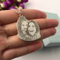 Custom Photo Engraving Necklace in Sterling Silver Custom photo engraved sterling silver pendant necklace