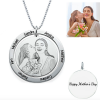 Sterling Silver Custom Photo Engraved Necklace Round Washer Pendant
