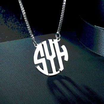 Round Monogram Initial Necklace